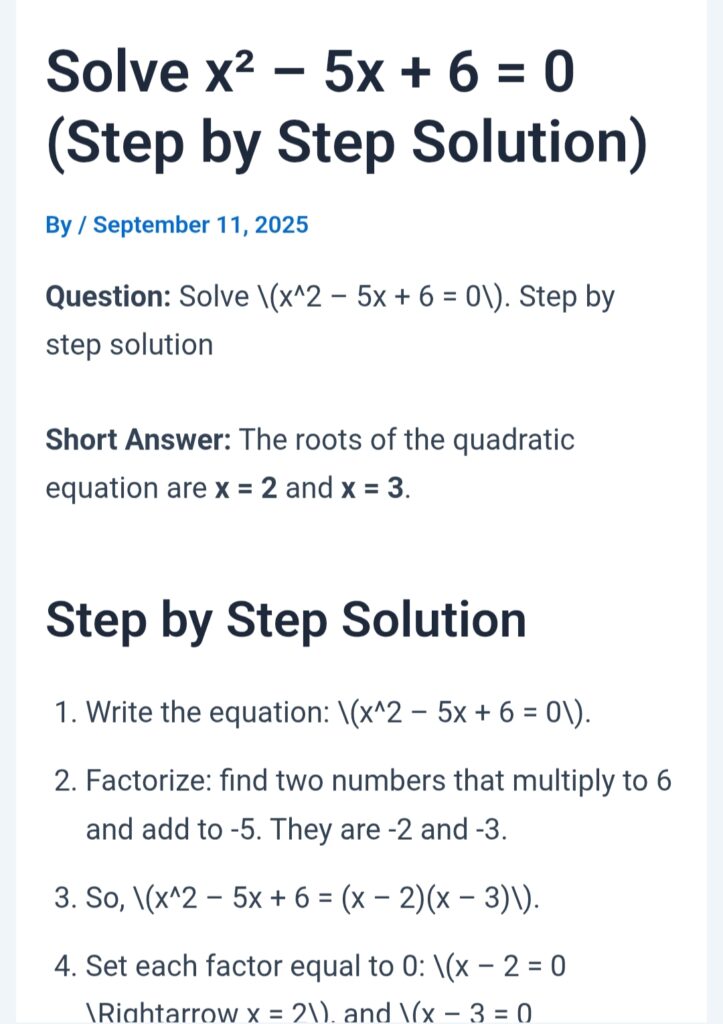 Algebra solutions