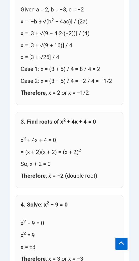 20 algebra Questions with solutions